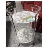 Rolling Acrylic Rolling Bar Cart with Removable