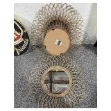 3pcs New Wicker Wall Mirrors - approx 2ft