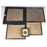 Vtg Frames Copies of Historical Documents. Oath