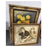 Framed Paintings and Prints - largest approx.