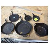 Cast Iron Pans and 2 Ceramic