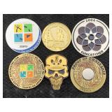 6 Geocaching Coins, See Photos
