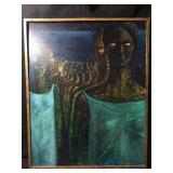 An original framed oil or acrylic painting,