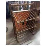 Vtg Bamboo and Rattan Folding Magazine Rack