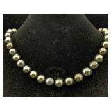 14k White Gold Tahitian Pearl Neacklace, 11-13mm,