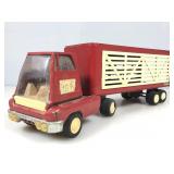 Red Tonka single cab, four axle farm truckï¿½