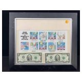 Frame W/2-$2 Bills & Framed, Approx 16x13in
