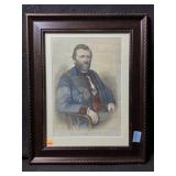 Framed artwork of a historical engraving or color