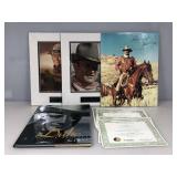 John Wayne items, including a book titled the