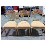 3 Phyllis Morris Style Lotus Chairs - Lime Wash -