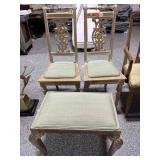 3pcs Set Neoclassical Rectangle Back Chairs and