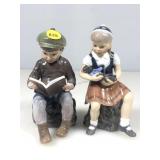 Two vintage handpainted porcelain childrenï¿½s