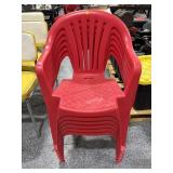 Set 6 Stacking Plastic Armchairs
