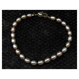 Sterling Silver Clasp Fresh Water Pearl Bracelet,