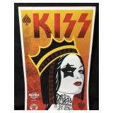 An original small poster advertising Kiss rocks