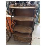Vtg Chippendale Style Mahogany Open Bookshelf