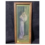 An antique framed print depicting a mother