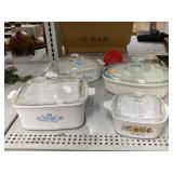 Corning Ware Casserole Dishes.