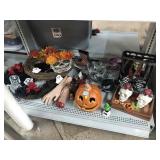 Variety of Halloween Decor and Light Up Pumpkin.
