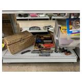 Trains, Track Pieces, Toys, and Basket.