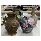 Vintage Bronze Champleve Vase and More.