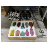 Colorful Glass Bottle Set and Mens Sneakers Size