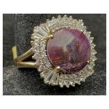 Sterling Vermeil Ruby & Sapphire Ring, 16.98 Ct
