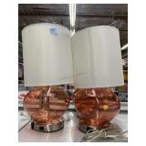 Set of Colored Glass Table Lamps.