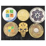 6 Geocaching Coins, See Photos