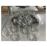 Etched Glass Bar Set.