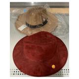2 Fedora Felt Hats Size M.