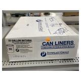 Box of New 55G Can Liners.