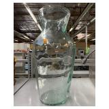 Large Glass Vase Made in Italy. Approx 18 inches