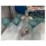 Artland Pescara blue white dotted martini glasses