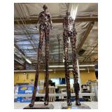 Modern brutalist metal figural sculptures. Approx