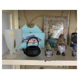 Stone Gnomes, Japanese Cast Iron Teapot, and