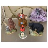 Music Box and Ceramic Animal Figurines.