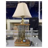Decorative Wood and Glass Table Lamp.