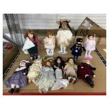 Assorted Porcelain Collectors Dolls. Various
