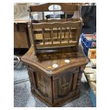 Vtg Wood Side Table with Storage and Magazine