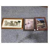 Framed Prints and Needlepoint - largest approx.