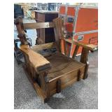 Rustic Wood Vtg Rocking Armchair - needs cushions