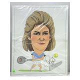 chris everett cartoon caricature autographed