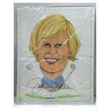 Johnny miller cartoon caricature autographed