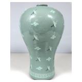 This is a vintage antique Chinese Celedon glazed,