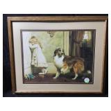 A framed reproduction print of Charles Burton