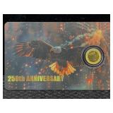 1/1000 Ozt .9999 Gold Coin Us 250th Anniversary