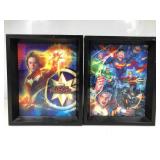 2 Lenticular 3D Comic Wall Art 9x11