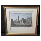 This is an antique print depicting the Piazza Del