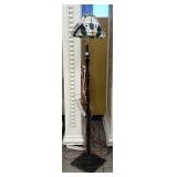 Metal floor lamp w/Slag glass, approx 5ft tall